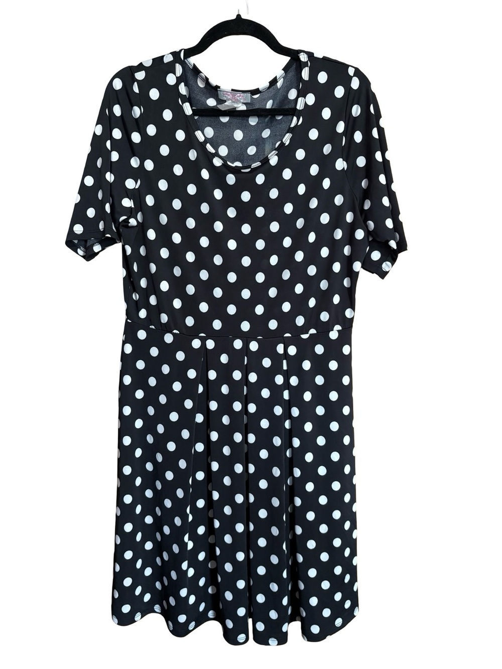 Pretty Young Thing Black White Polkadot Stretchy Short Sleeve Casual Mini Dress